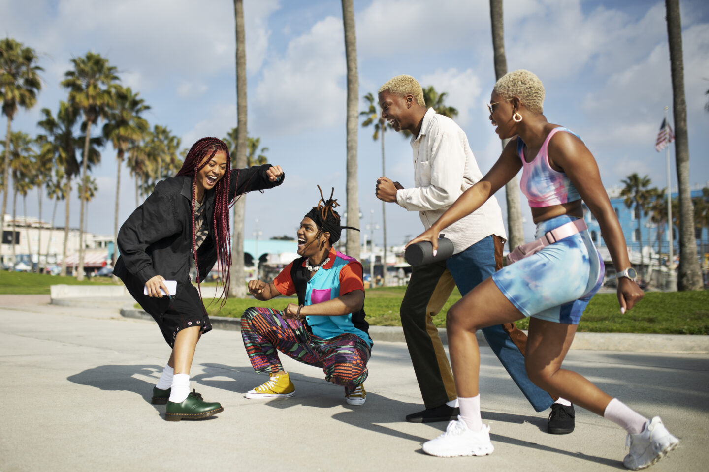 black friends dancing outside celebrating Juneteenth